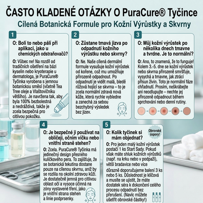 PuraCure® 👩‍⚕️ 𝟕denní Pero na Odstranění Kožních Výrůstků a Skvrn – Bezbolestné Odstranění bez Jizev, Profesionální Roller aplikátor