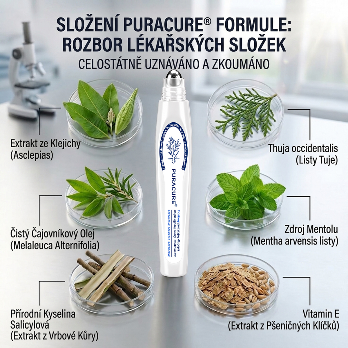 PuraCure® 👩‍⚕️ 𝟕denní Pero na Odstranění Kožních Výrůstků a Skvrn – Bezbolestné Odstranění bez Jizev, Profesionální Roller aplikátor